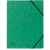 Exacompta 555413E 25x Eckspannmappe mit Gummizug, ohne Klappen, Colorspan-Karton 355g/m2, A4 - Grün