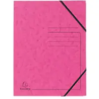 Exacompta Eckspannmappe 555420E Pressspankarton meliert Gummiband 24 (B) x 0,3 (T) x 32 (H) cm Rosa 25 Stück