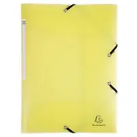 Exacompta 55179E 25x Sammelmappe A4 mit Gummizug und 3 Klappen, PP, Chromaline Pastell - Gelb