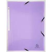 Exacompta 55175E 25x Sammelmappe A4 mit Gummizug und 3 Klappen, PP, Chromaline Pastell - Malve