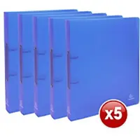 Exacompta 54362E 15x Ringbuch aus PP 700μ mit 2 Ringen 30mm, Rücken 40mm, Chromaline, für Format DIN A4 - Blau