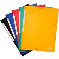 Exacompta 55750E 50x Sammelmappe mit Gummizug und 3 Klappen aus Colorspan-Karton 425g/qm für Format DIN A4, Scotten - Farben sortiert