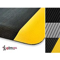 Etm Arbeitsmatte Heavy-Duty Ripp PVC, Vinyl Grau 900 x 3050 mm