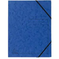 Exacompta Eckspannmappe 555412E Pressspankarton meliert Gummiband 24 (B) x 0,3 (T) x 32 (H) cm Blau 25 Stück