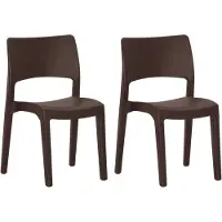 vidaXL Gartenstühle 2 Stk. Mokka Polypropylen
