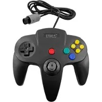 Eaxus Controller für Nin 64 / N64 schwarz, Retro Look Gamepad,
