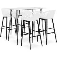 vidaXL 5-tlg. Bar-Set Weiß