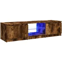 vidaXL TV-Schrank mit LED-Leuchten Räuchereiche 140x40x36 cm