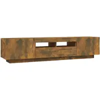 vidaXL 2-tlg. TV-Schrank-Set LED-Leuchten Räuchereiche Holzwerkstoff
