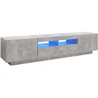 vidaXL TV-Schrank mit LED-Leuchten Betongrau 180x35x40 cm
