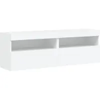 vidaXL TV-Wandschränke mit LED-Leuchten 2 Stk. Weiß 60x30x40 cm