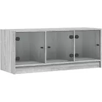 vidaXL TV-Schrank mit Glastüren Grau Sonoma 102x37x42 cm