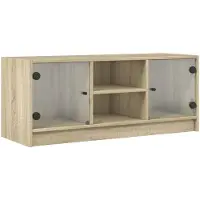 vidaXL TV-Schrank mit Glastüren Sonoma-Eiche 102x37x42 cm