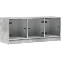 vidaXL TV-Schrank mit Glastüren Betongrau 102x37x42 cm
