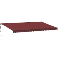 vidaXL Markise Automatisch mit LEDs Weinrot 600x300 cm