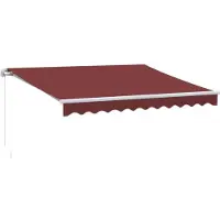 vidaXL Markise Manuell mit LED Weinrot 300x250 cm