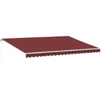 vidaXL Markise Manuell mit LED Weinrot 500x300 cm
