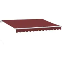 vidaXL Markise Manuell mit LED Weinrot 350x250 cm