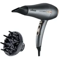 Ufesa SC8470 Professional Ion Hair Dryer 2400W Keratin AC Motor with Nozzle and Diffuser 2 Speeds and 3 Temperatures