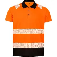 Result Genuine Recycled R501X | Recycled Safety Polo Shirt - Schnell trocknend - Farbe: Fluorescent Orange/Black - Größe: XXL/3XL