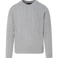 Tommy Hilfiger Classic Cotton Cable Medium Grey Heather Größe: L | Pullover Outlet | Herren | Grau