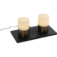 QAZQA Set mit 2 Tischleuchten DunkelBronze RGBW wiederaufladbar Alessia