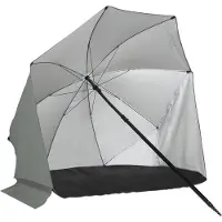VirtuFit Strandparasol mit Windschirm 160x160x180 cm Grau