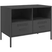 vidaXL TV-Schrank Schwarz 68x39x50,5 cm Stahl