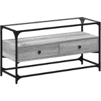 vidaXL TV-Schrank mit Glasplatte Grau Sonoma 98x35x51 cm Holzwerkstoff
