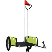 vidaXL Fahrradanhänger Grün und Schwarz Oxford-Gewebe & Eisen