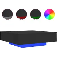 vidaXL Couchtisch mit LED-Leuchten Schwarz 100x100x31 cm