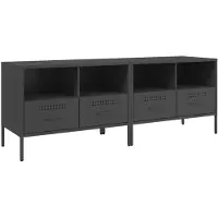 vidaXL TV-Schränke 2 Stk. Schwarz 68x39x50,5 cm Stahl