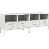 vidaXL TV-Schränke 2 Stk. Weiß 68x39x50,5 cm Stahl