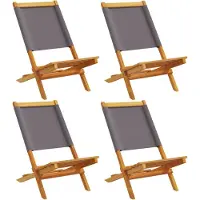 vidaXL Gartenstühle 4 Stk. Klappbar Anthrazit Stoff und Massivholz