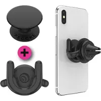 PopSockets PopPack PopMount 2 Car Vent + PopGrip Black