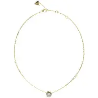 GUESS Stylish Gold Plated Unique Solitaire Necklace JUBN03398JWYGT/U