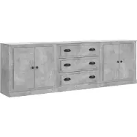 vidaXL Sideboards 3 Stk. Betongrau Holzwerkstoff