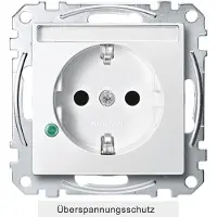 Merten SCHUKO-Steckdose mit Überspannungsschutz und Schriftfeld