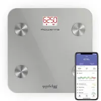 Rowenta Goodvibes LIFE BR9600, Elektronische Personenwaage, 160 kg, 100 g, Silber, kg, lb, ST, Quadratisch