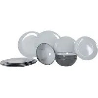 Gimex – Vivid Line – Geschirr – Grau – 12-teilig