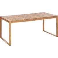 Beliani Gartenmöbel Set Hellbraun es Akazienholz 6-Sitzer Sechs Stühle mit einem Gartentisch Terrasse / Outdoormöbel Rustikal Landhaus Stil