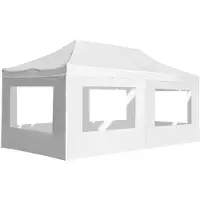vidaXL - Partyzelt - zusammenklappbar - mit - Wänden - 6x3 - m - Aluminium - weiß