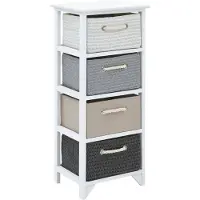 vidaXL Beistellschrank mit 4 Körben Holz