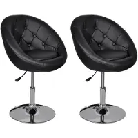 vidaXL Cocktailsessel 2 Stk. Schwarz Kunstleder