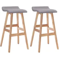 vidaXL Barhocker 2 Stk. Hellgrau Stoff