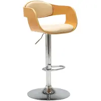 vidaXL Barhocker Creme Bugholz und Kunstleder