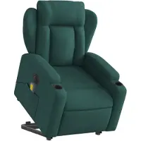 vidaXL Elektrischer Massagesessel mit Aufstehhilfe Dunkelgrün Stoff