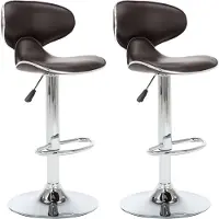vidaXL Barhocker 2 Stk. Braun Kunstleder