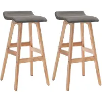 vidaXL Barhocker 2 Stk. Dunkelgrau Stoff