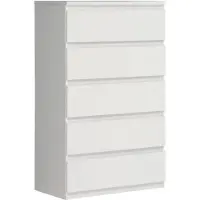 Veriaffari.it Chelsea Hohe Kommode 77 mit 5 Schubladen, Weiß, 77,2 cm breit x 128,1 cm h
